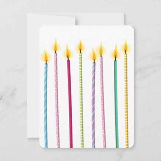 ロングロカラフルンソクス誕生日テンプレート 招待状 (正面)