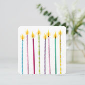 ロングロカラフルンソクス誕生日テンプレート 招待状 (スタンド正面)