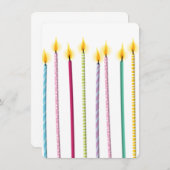 ロングロカラフルンソクス誕生日テンプレート 招待状 (正面/裏面)