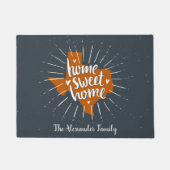 ロングロングバーンドオレンジホームスイートホーム – テキサス州 ドアマット (正面)