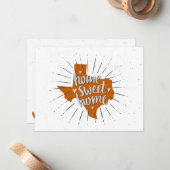 ロングロングバーンドオレンジホームスイートホーム – テキサス州 ノートカード (正面/裏面インサイチュ)