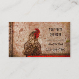 ロングヴィンテージアンティークレッドブラウンテクスチャファーム 名刺