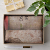 ロングヴィンテージアンティークレッドブラウンテクスチャファーム 薄葉紙 (ギフト)