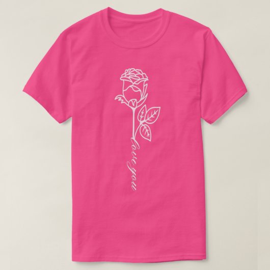 ロング独身のステムバラ愛Youスクリプト Tシャツ (デザイン正面)