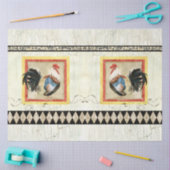 ロング素朴スターの水の色のハーレクイン木材のデコップページ 薄葉紙 (クラフト)