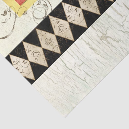 ロング素朴スターの水の色のハーレクイン木材のデコップページ 薄葉紙 (詳細)