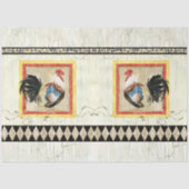 ロング素朴スターの水の色のハーレクイン木材のデコップページ 薄葉紙 (正面)