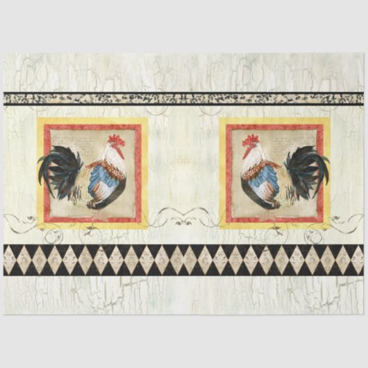 ロング素朴スターの水の色のハーレクイン木材のデコップページ 薄葉紙 (正面)