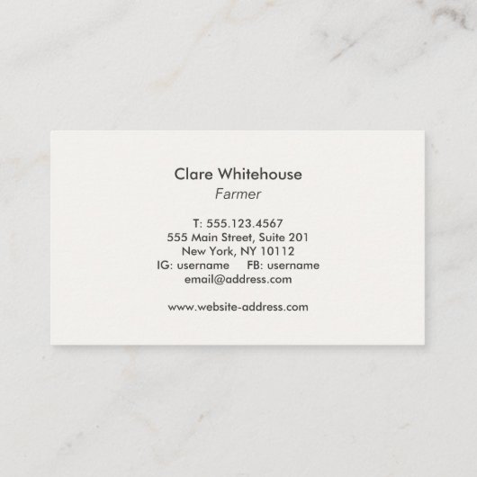 ロング素朴スターファームウッドの名刺 名刺 (裏面)