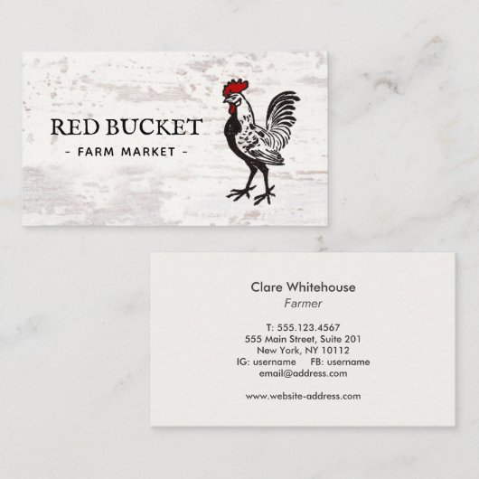 ロング素朴スターファームウッドの名刺 名刺 (正面/裏面)