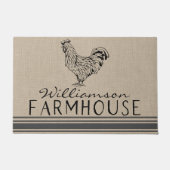 ロング素朴スターファームハウスファミリー名の形式 ドアマット (正面)