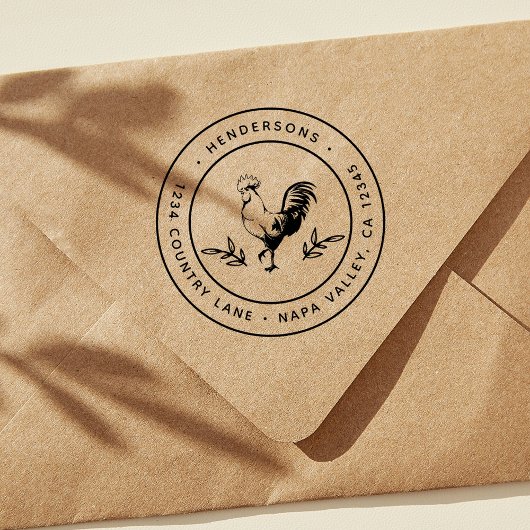 ロング素朴スターラウンドリターンアドレス ラバースタンプ