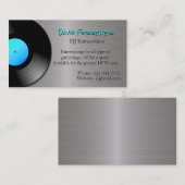 ロング遊・レコード・メタリック・ルックDJ コーリングカード (正面/裏面)