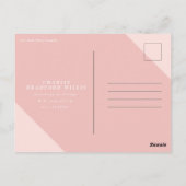 ロング シャドウ 卒業おめでとう 卒業生 ブラッシュ ピンク ポストカード (裏面)