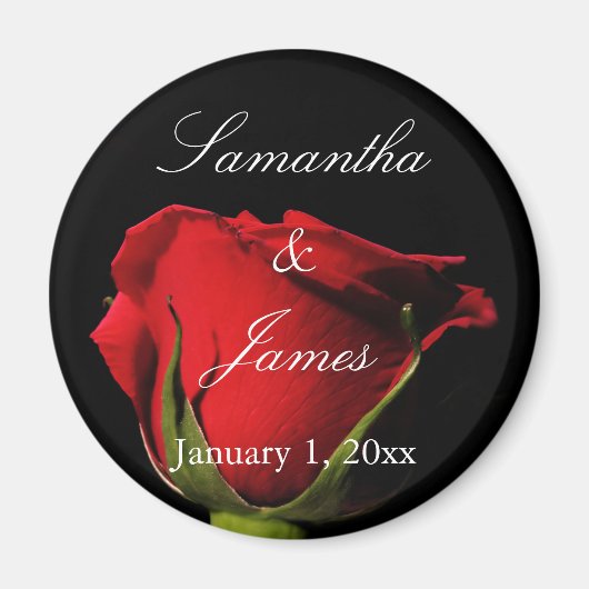 ロング・ステムレッド・ローズパーソナル マグネット (正面)