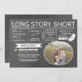 ロング・ストーリー・ショート | s結婚およびベビーお祝い セーブザデート (正面/裏面)