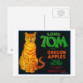 ロング・トム リンゴの木箱ラベル モンロー、オレゴン州 ポストカード (正面/裏面)