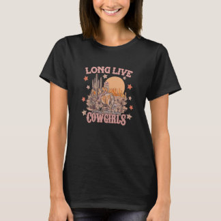 ロング・リブ・デザート・サボテン・カウガールズ・ウェスト Tシャツ