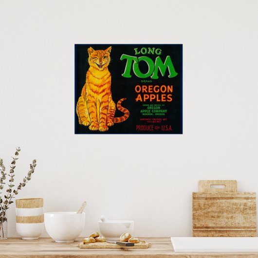 ロングTom Apple Crate LabelMonroe、または ポスター (キッチン)