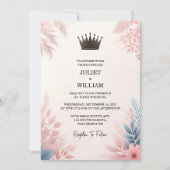 ロングTulleレガルグラム王室の赤面ピンク結婚ズ 招待状 (正面)