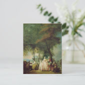 ロンシャンでのプロムナード, c.1760 ポストカード (スタンド正面)