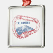 ロンズピークダイヤモンドロック登山カラビナー メタルオーナメント (左)