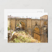 ロンダ。プエンテヌエボの橋の景色。 ポストカード (正面/裏面)