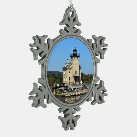 ロンドウライトスノーフレーククリスマスオーナメント スノーフレークピューターオーナメント (左)