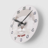 ロンドペルシャ猫時計 ラウンド壁時計 (傾斜)