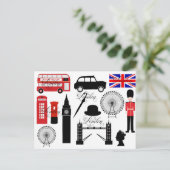 ロンドモダンン素晴らしイギリスアイコンヴィンテージ型 ポストカード (スタンド正面)