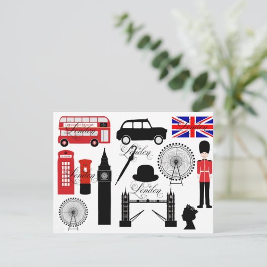 ロンドモダンン素晴らしイギリスアイコンヴィンテージ型 ポストカード (スタンド正面)