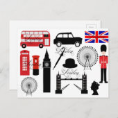 ロンドモダンン素晴らしイギリスアイコンヴィンテージ型 ポストカード (正面/裏面)