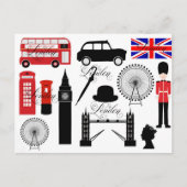 ロンドモダンン素晴らしイギリスアイコンヴィンテージ型 ポストカード (正面)