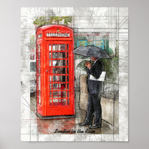 ロンドンいつものように雨が描降る ポスター