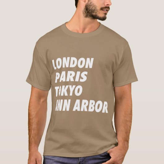 ロンドンおもしろいパリ東京アンアーバーデザイン Tシャツ (正面)