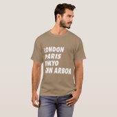 ロンドンおもしろいパリ東京アンアーバーデザイン Tシャツ (正面フル)