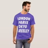 ロンドンおもしろいパリ東京グリーリーデザイン Tシャツ (正面フル)
