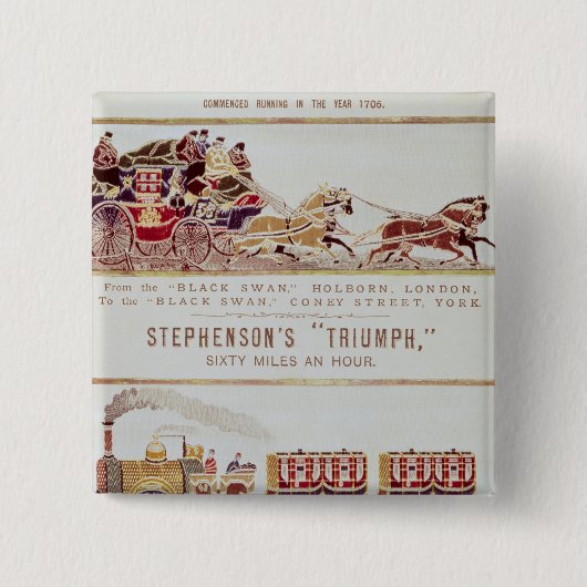 「ロンドンおよびヨーク」の王室のな郵便車 缶バッジ (正面)