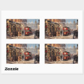 ロンドンからのメリークリスマス 長方形シール (シート)