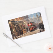 ロンドンからのメリークリスマス 長方形シール (封筒)