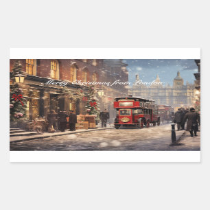ロンドンからのメリークリスマス 長方形シール