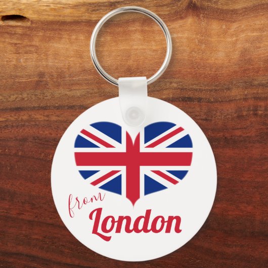 ロンドンからの愛 ハート型のイギリス国旗のユニオンジャック キーホルダー (正面)