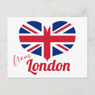 ロンドンからの愛  ハート型イギリス国旗ユニオンジャック ポストカード