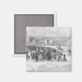 ロンドンからウォーウィック図解入りの、写真付きのレース マグネット (正面/裏面)