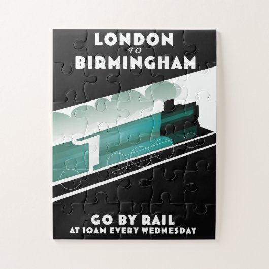 ロンドンからバーミンガムへの列車ポスター ジグソーパズル (縦)