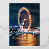 ロンドンからメリークリスマスの写真 箔シーズンカード (正面)