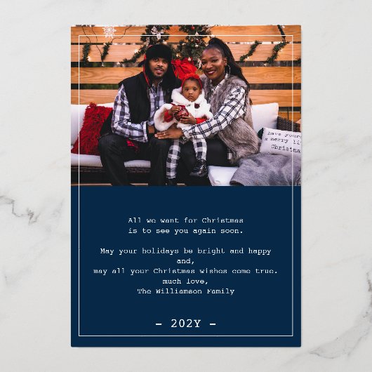 ロンドンからメリークリスマスの写真 箔シーズンカード (裏面)