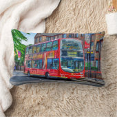 ロンドンからレウィシャムレッド・ダブル・デッカー・バスUK ランバークッション (ブランケット)