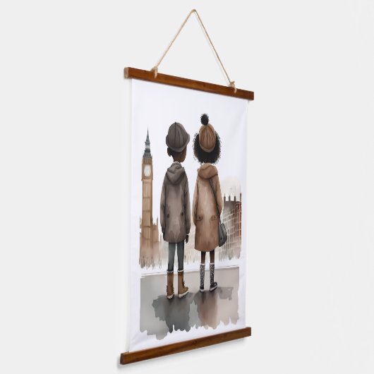ロンドンが大好き 吊り下げ型タペストリー (傾斜あり)