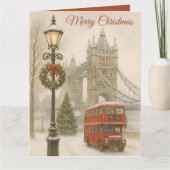 ロンドンでのクリスマス　旅行者へのポストカードギフト カード (正面)